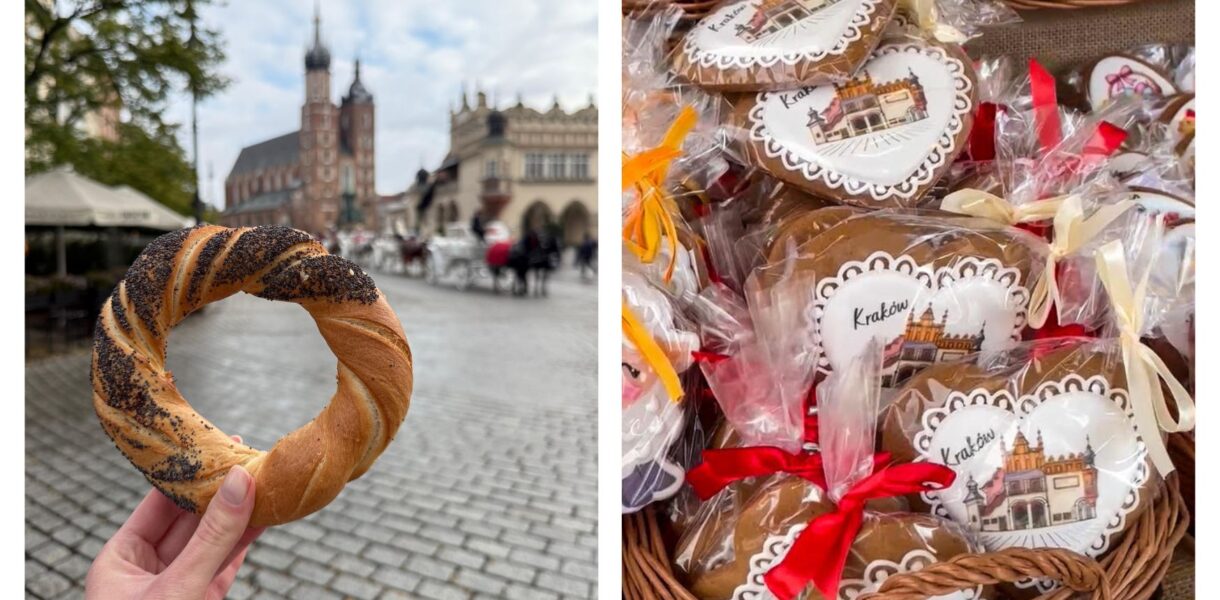 Prezenty z Krakowa - obwarzanek krakowski i pierniki z motywem Krakowa