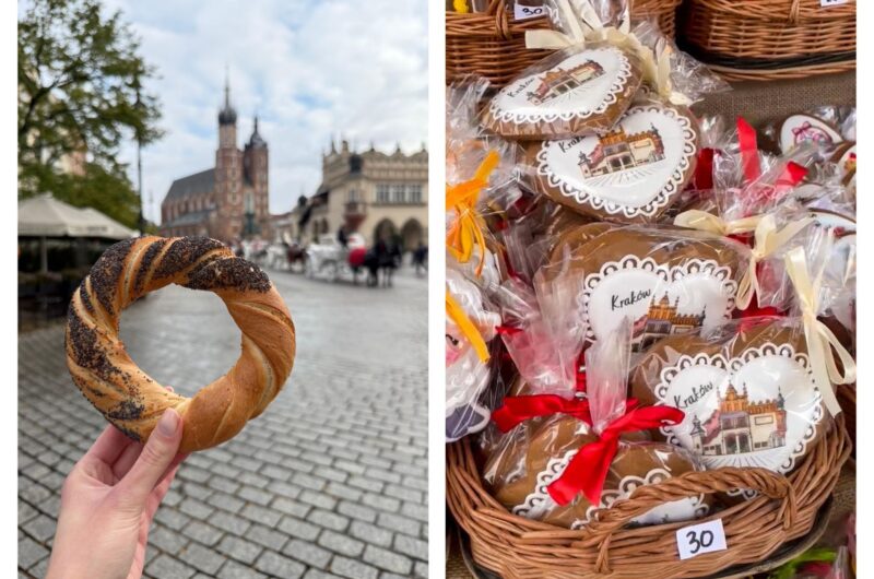 Prezenty z Krakowa - obwarzanek krakowski i pierniki z motywem Krakowa