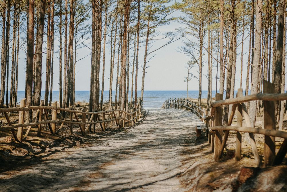 wejście na plażę w Lubiatowie majówka w Polsce dzika plaża Bałtyk