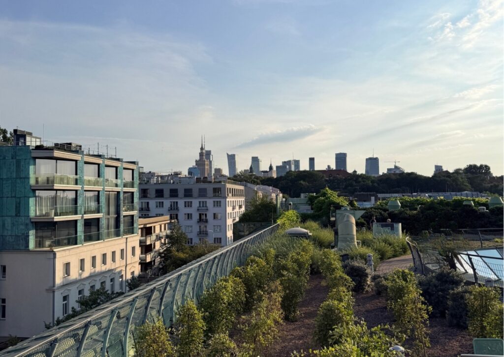 Ogród na dachu BUW z widokiem na panoramę Warszawy – bezpłatne atrakcje w Warszawie